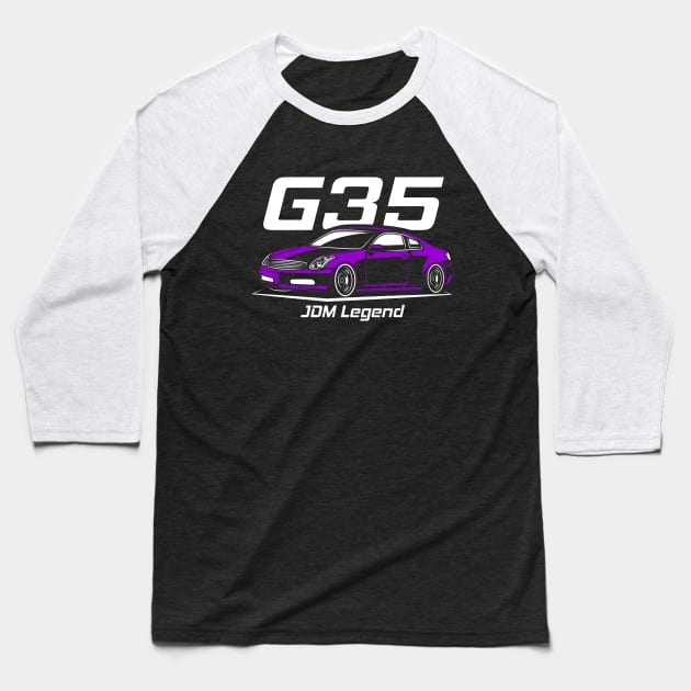 Racing Purple G35 Coupe Baseball T-Shirt by GoldenTuners